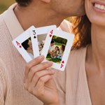 Personalized Argyle Checkerboard Photo Deck Playing Cards Iron Box Set with Date and Text Family Gathering Game Night Wedding Gift for Family Couple