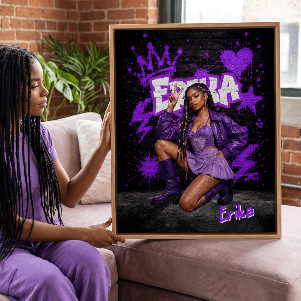 Personalised Graffiti Art Style Photo Canvas Prints with Name Home Decor Birthday Gift for Graffiti Lovers 5