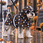 Individuell gestalteter, wasserdichter Halloween-Regenmantel für Hunde mit Fledermaus- und Sternmotiv, Namen und reflektierendem Streifen – Halloween-Geschenk für Tierliebhaber und Hundebesitzer