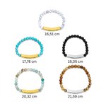 Gepersonaliseerde elastische medische alarmarmband met kralen en gegraveerde tekst - cadeau voor noodgevallen bij diabetes allergieën en epilepsie
