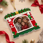 Personalized Christmas Stocking Red Window Family Photo Christmas Ornament Home Tree Decor Christmas Gift for Family
