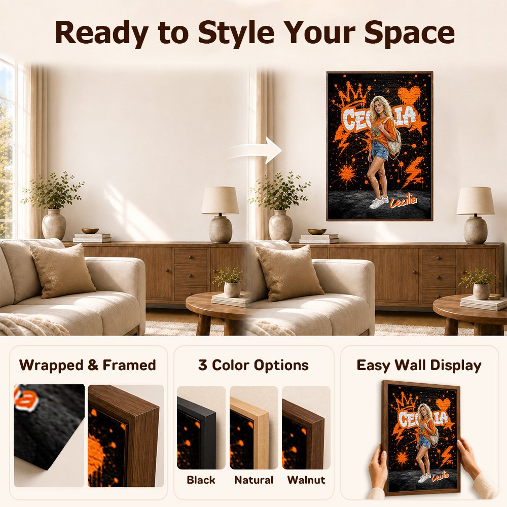 Personalised Graffiti Art Style Photo Canvas Prints with Name Home Decor Birthday Gift for Graffiti Lovers 11