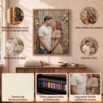 Impresión en lienzo personalizada con foto estilo óleo y texto para decoración de nuevo hogar regalo de aniversario de bodas para parejas