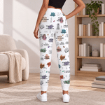 Personalized Cartoon Reading Character Woman's Man's Sweatpants with Name and Drawstring Leisure Wear Birthday Gift for Book Lover Bookworm
