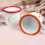 Gepersonaliseerde klassieke Peter Rabbit-mok van 12 oz met bloemenmotief en initiaal, met naam, geschikt als cadeau voor kamperen, Pasen of een verjaardag voor kinderen