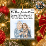 Personalised The Besties Times Watercolor Photo Acrylic Ornament with Title and Text Tree Decor Christmas Birthday Gift for Sister Friend 2
