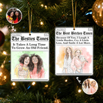 Personalised The Besties Times Watercolor Photo Acrylic Ornament with Title and Text Tree Decor Christmas Birthday Gift for Sister Friend 3