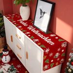 Personalisiertes Leinen Tischläufer & Platzset Set | mit Namen und Text | Festliche Tischdeko | Weihnachtsgeschenk für Familie & Freunde