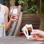 Personalized Argyle Checkerboard Photo Deck Playing Cards Iron Box Set with Date and Text Family Gathering Game Night Wedding Gift for Family Couple