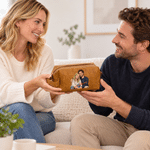Borsa da toilette personalizzata in similpelle PU in stile fumetto con nome sul manico – Accessori da viaggio – Regalo di compleanno o di Natale per papà, uomo, marito