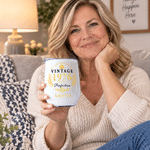 Personalised Vintage Crown Pattern 12 oz Wine Tumbler with Year Age and Name Birthday Party Anniversary Retirement Gift for Women Friends