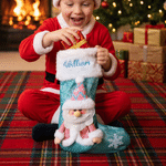 Personalized Cute Snowman Santa Claus Reindeer Embroidered Christmas Stocking with Name Home Decor Christmas Gift for Kids Family