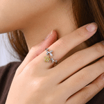 Personlig ring i sterlingsilver med blommotiv och födelsesten – elegant smycke, perfekt som present till familjen, flickvännen eller brudtärnan vid årsdag, födelsedag eller bröllop
