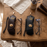 Personalised Engraved Initial PU Leather Glasses Case with Name Daily Use Storage Bag Travel Accessories Birthday Gift for Women Men Students
