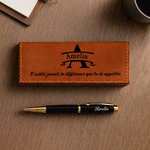 Stylo personnalisé avec initiale nom et texte - Set de stylo et boîte au choix - Cadeau de remerciement usage quotidien pour les collègues et les amis
