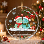 Personalised 3D-Effect Artwork Sea Glass Christmas Ornament with Name and Text Christmas Gift for Friends Besties Sisters