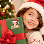 Personalized Christmas Cartoon Character Gingerbread Waterproof Sticker with Name Christmas Gift for Students Kids