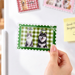 Personalized Stamp Shape 1-3 Cartoon Pet Photos Acrylic Magnetic Fridge Magnet with Names Home Decoration Birthday Gift for Pet Owners Lovers