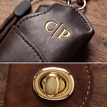 Personalised Engraved Initial PU Leather Glasses Case with Name Daily Use Storage Bag Travel Accessories Birthday Gift for Women Men Students