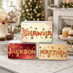 Personalized Christmas Gingerbread Candy Treat Metal Tin Box with Name Christmas Gift for Kid