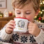 Personalised Cute Christmas Snowman 12 oz Enamel Mug with Name Daily Use Christmas Gift for Kid