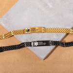 Gepersonaliseerde medische ID-alarmarmband voor heren met tekst - cadeau voor patiënten met epilepsie, diabetes of allergieën