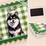 Personalized Stamp Shape 1-3 Cartoon Pet Photos Acrylic Magnetic Fridge Magnet with Names Home Decoration Birthday Gift for Pet Owners Lovers