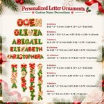 Personalized Christmas Letter Name Bow Santa Hat Wooden Ornament Home Decor Christmas Gift for Kids Family Friends