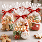 Personalized Gingerbread Christmas Cookie Alphabet Waterproof Sticker with Name Festival Decor Christmas Gift for Family Friends Kids