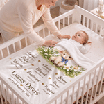 Personalised Lily Lamb Christian Blessing Quotes Soft Warm Throw Blanket with Name and Date Room Decor Baby Shower Baptism Gift for Kid Newborn