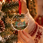 Personalized Our First Christmas Snow House Acrylic Glass Ornament with Names and Date Tree Decor 1st Christmas Gift for Newlyweds Couples