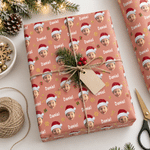 Personalized Christmas Gift Box Snowflake Santa Face Photo Wrapping Paper with Name Christmas Holiday Party Gift for Kids Boys Girls