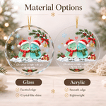 Personalised 3D-Effect Artwork Sea Glass Christmas Ornament with Name and Text Christmas Gift for Friends Besties Sisters