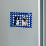 Personalized Stamp Shape 1-3 Cartoon Pet Photos Acrylic Magnetic Fridge Magnet with Names Home Decoration Birthday Gift for Pet Owners Lovers