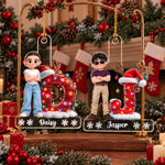 Personalised 3D-Effect Artwork Cartoon Character Photo Initial Acrylic Hanging Ornament with Name Tree Decoration Christmas Gift for Family Kids