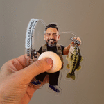 Personalized 3D-Effect Artwork Fishing Dad Squishy Belly Fridge Magnet Photo Stress Relief Acrylic Magnet Birthday Father's Day Gift for Man