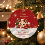 Personalised Merry Christmas Cute Dumpling Ceramic Ornament with Name and Year Home Decor Christmas Gift for Kids Family Friends
