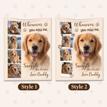 Couverture moelleuse personnalisée multicolore avec 5 photos d'animaux de compagnie, motif « empreintes de pattes » et prénom – Décoration d'intérieur, cadeau commémoratif ou de condoléances pour les  6