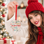 Personalised Family Name Word Cloud Christmas Glass Ornament with Name Home Decor Christmas Gift for Family Friends