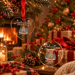 Personalized Our First Christmas Snow House Acrylic Glass Ornament with Names and Date Tree Decor 1st Christmas Gift for Newlyweds Couples