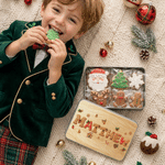 Personalized Christmas Gingerbread Candy Treat Metal Tin Box with Name Christmas Gift for Kid