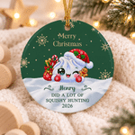 Personalised Merry Christmas Cute Dumpling Ceramic Ornament with Name and Year Home Decor Christmas Gift for Kids Family Friends