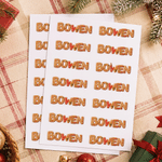 Personalized Gingerbread Christmas Cookie Alphabet Waterproof Sticker with Name Festival Decor Christmas Gift for Family Friends Kids
