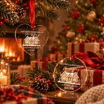 Personalized Our First Christmas Gingerbread House Photo Acrylic Glass Ornament with Name and Date Tree Decoration Christmas Gift for Family