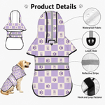 Personalized Classic Plaid Paw Print Waterproof Dog Raincoat with Name and Reflective Stripe Outdoor Essential Birthday Gift for Pet Owners
