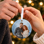 Personalized Oil Painting Style Photo Ceramic Ornament with Name Home Decor Anniversary Gift for Couple