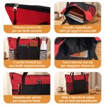 Borsa tote capiente e pratica personalizzata con nome e personaggio animato, con tasca a rete - Regalo speciale di ritorno a scuola per insegnanti