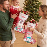 Personalized Cute Snowman Santa Claus Reindeer Embroidered Christmas Stocking with Name Home Decor Christmas Gift for Kids Family