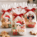 Personalized Christmas Cartoon Character Gingerbread Waterproof Sticker with Name Christmas Gift for Students Kids