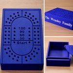 Personalised 3D Printing Tracks Pegs Playing Cards Travel Cribbage Board Set with Text Family Game Night Birthday Gift for Cribbage Lovers